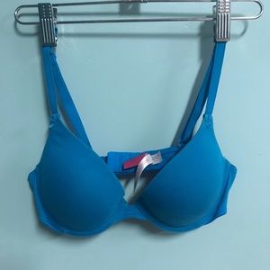 Solid blue bra